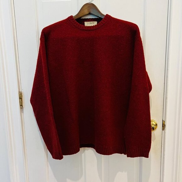 Vintage 90s J CREW Men's Shetland Wool Fisherman Crewneck Sweater Boxy Medium - Picture 13 of 16